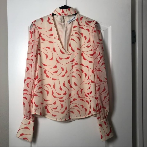 Self-Portrait High Neck Printed Blouse NWOT Size 6 - Picture 8 of 15